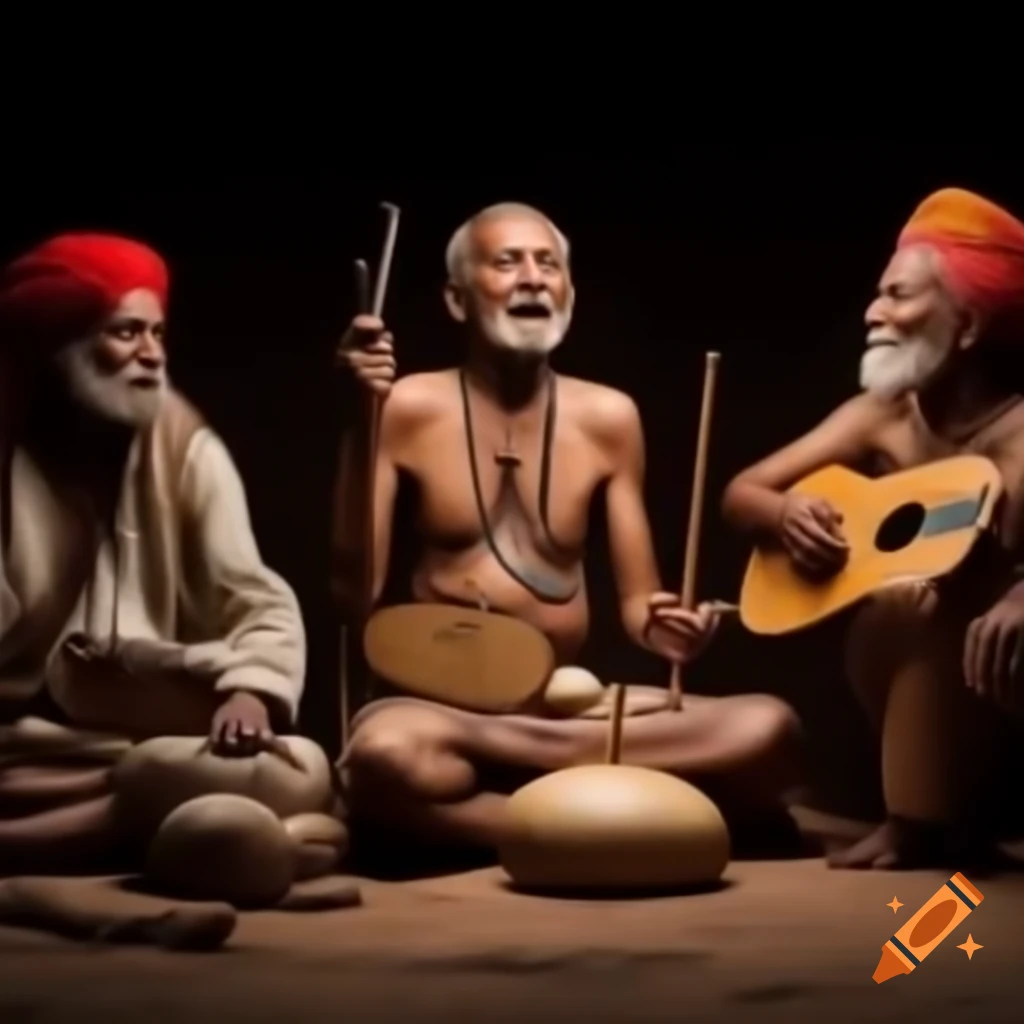 Village musician Lalon singing with traditional local instruments