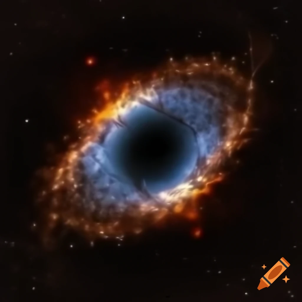 Black hole surrounded by numerous stars