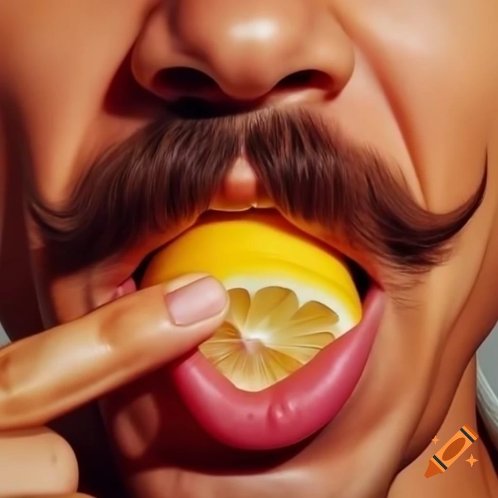 Whimsical lemon with a mustache