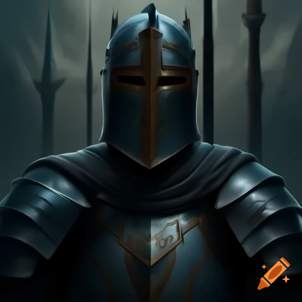 Knight in armor standing forward