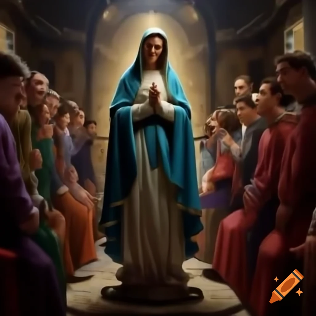 Holy Virgin Mary meeting android Connor from Detroit Become Human