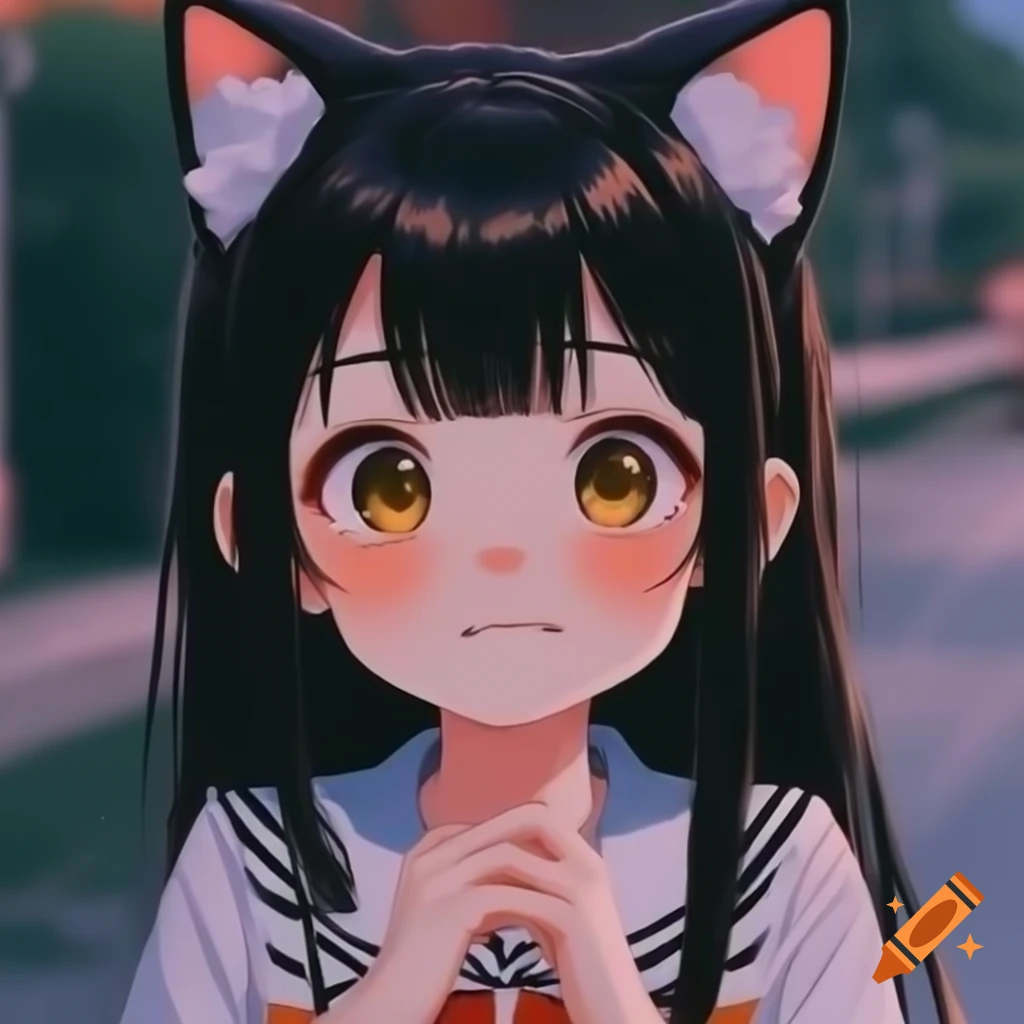 Anime cat girl character