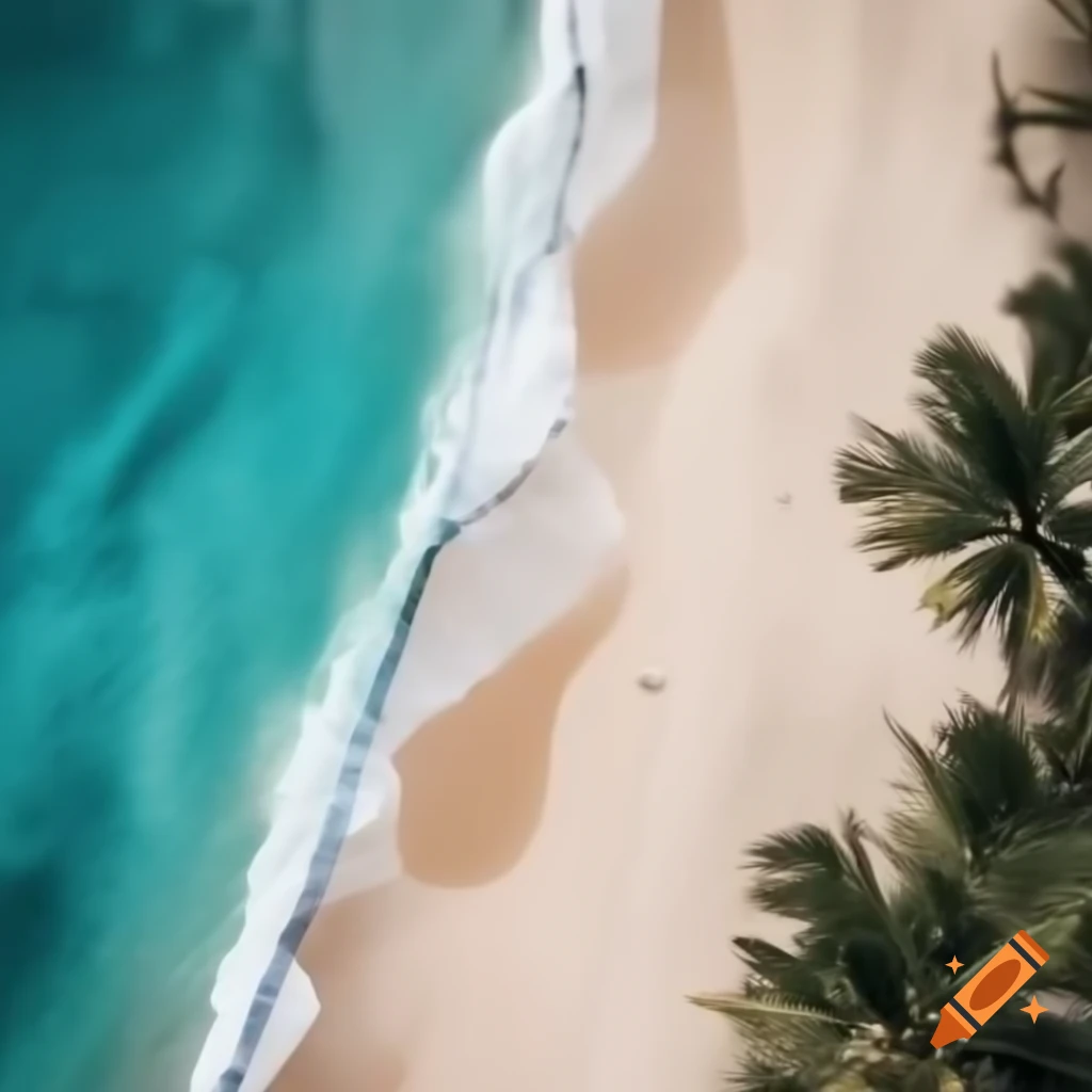 Aerial view of a picturesque beach scene