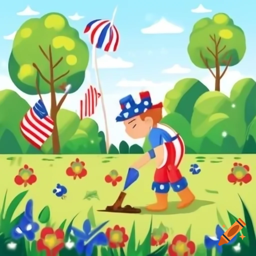 Right to garden with a patriotic theme