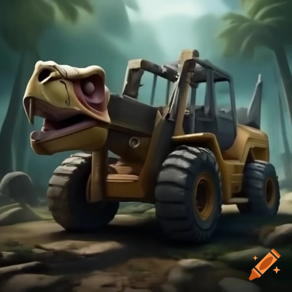 Prehistoric-inspired forklift design