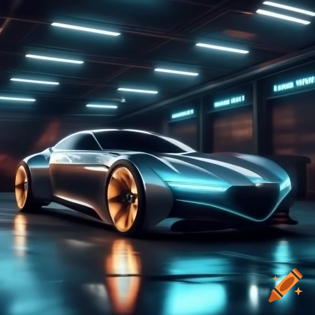 Futuristic modern 5-story car garage