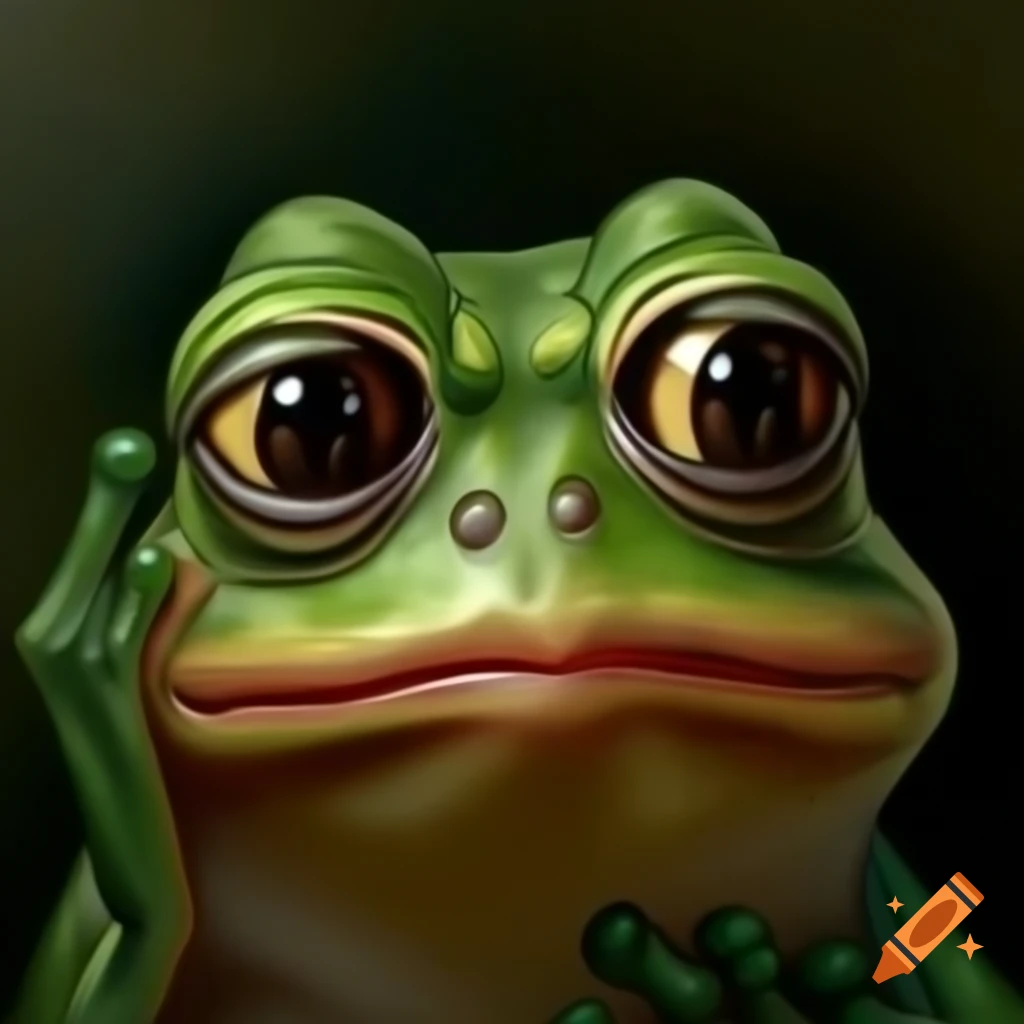 Angry frog painting