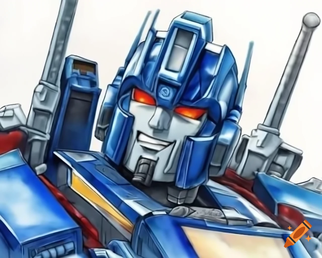 Highly detailed digital art of Sentinel Prime from IDW Transformers comics