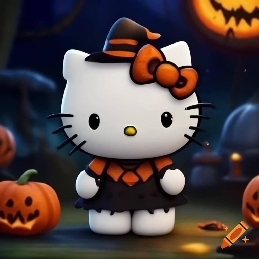 Spooky design featuring Hello Kitty character