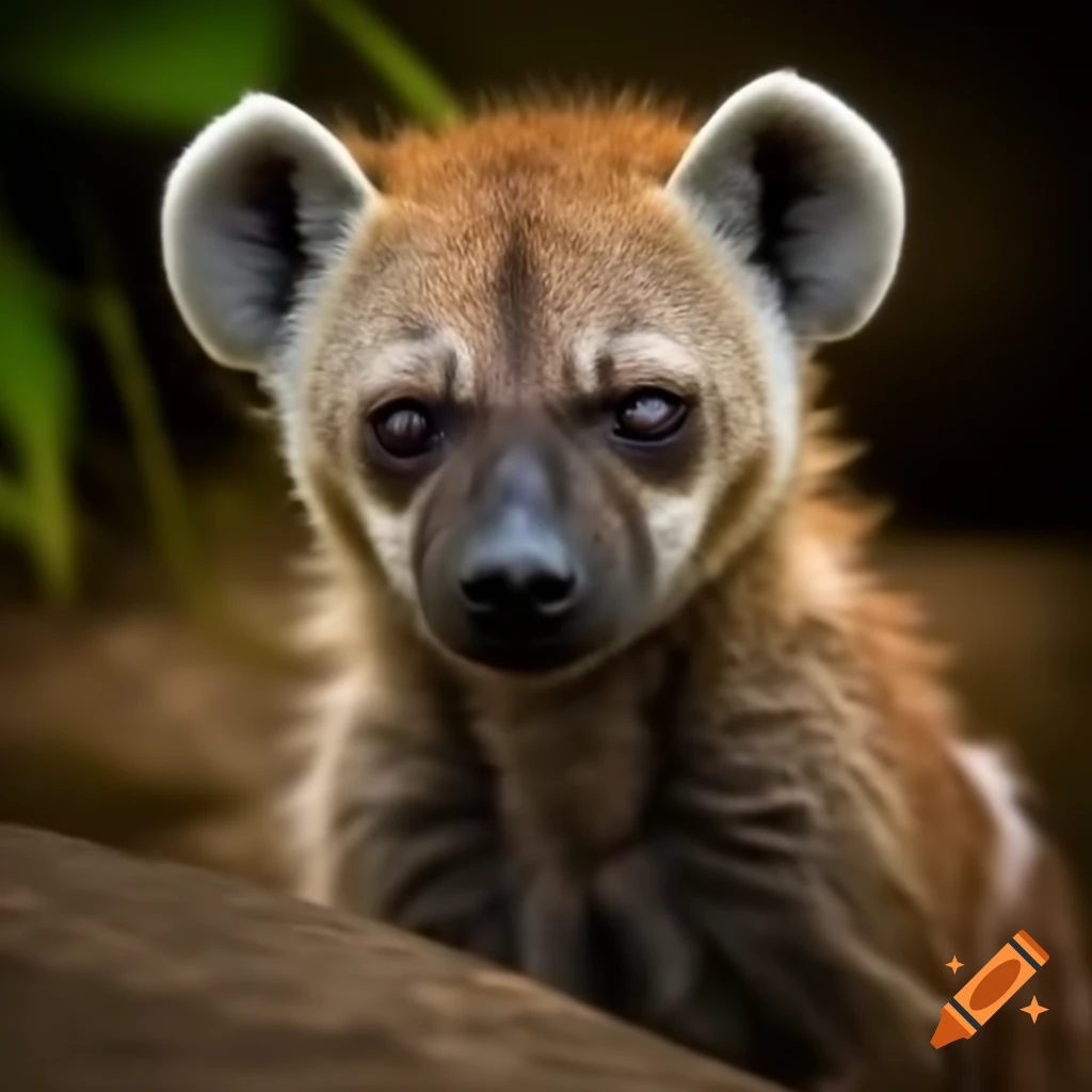 Sad hyenas in a natural habitat