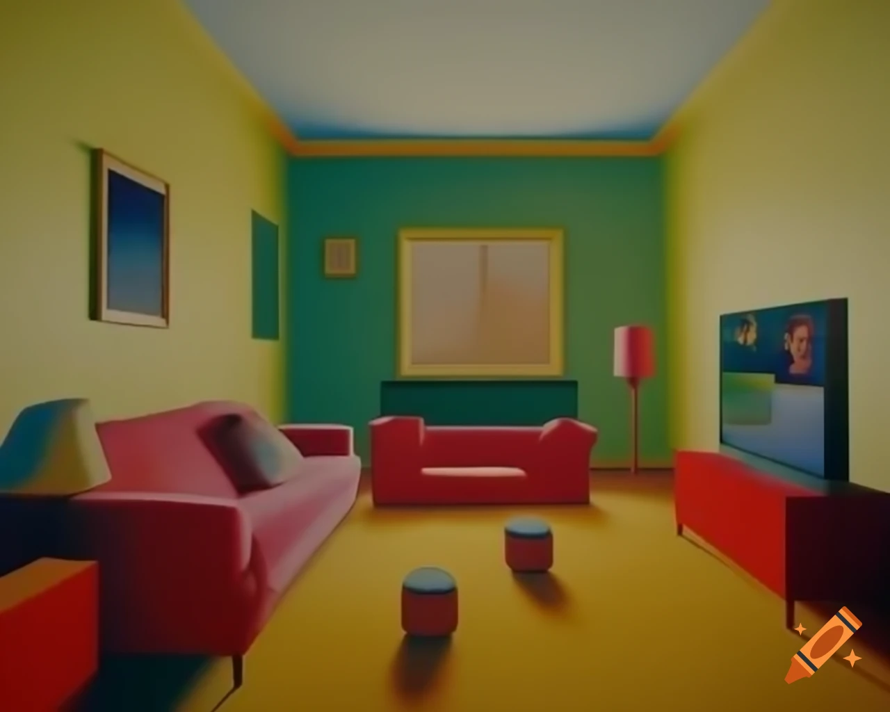 Living room painting by Rene Magritte