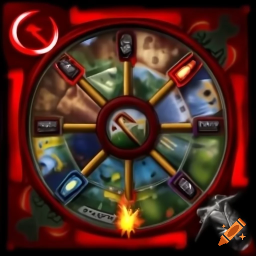Grand cover art for board game 'Dominions of Power' with four factions in dramatic standoff