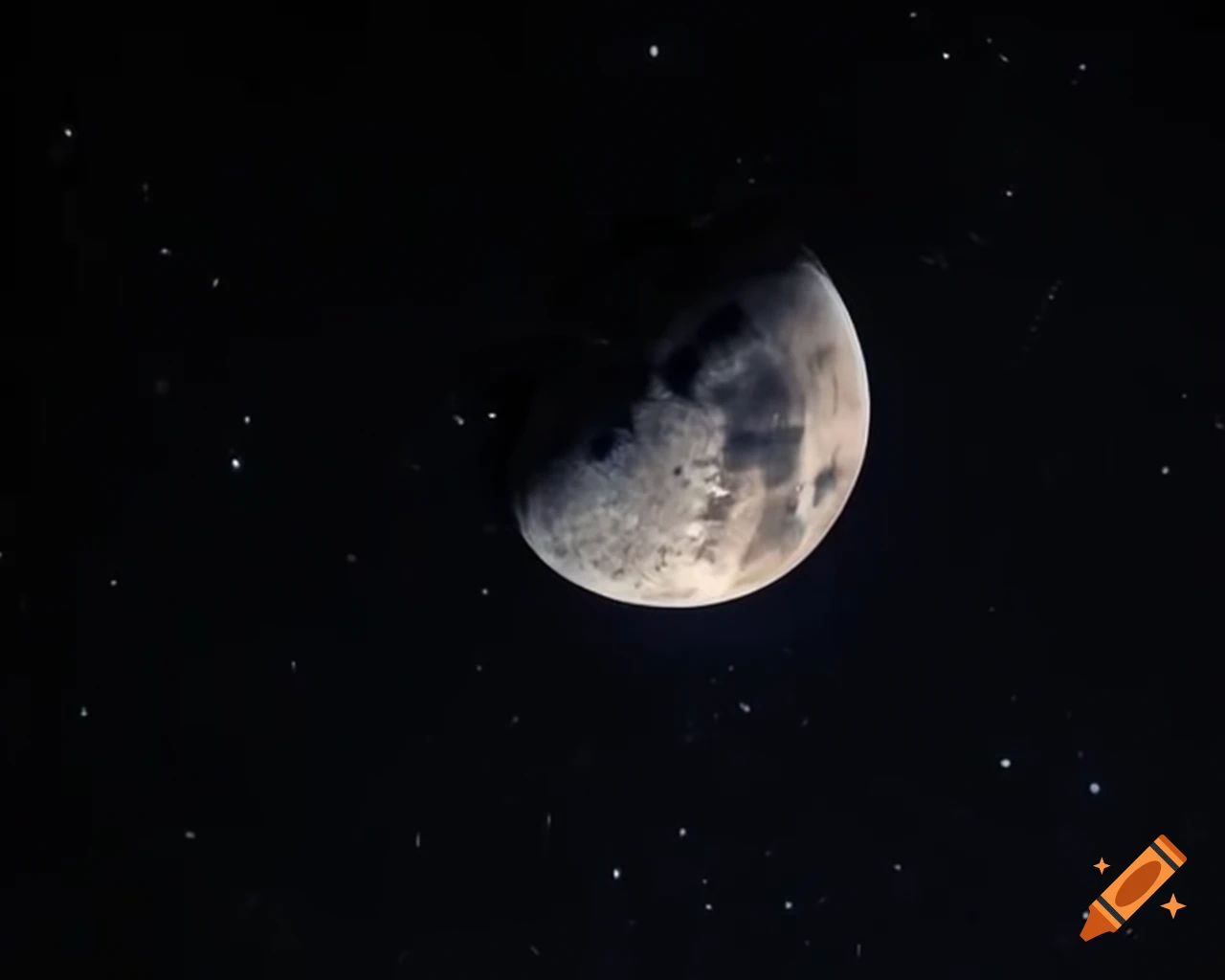 Full moon night with numerous stars