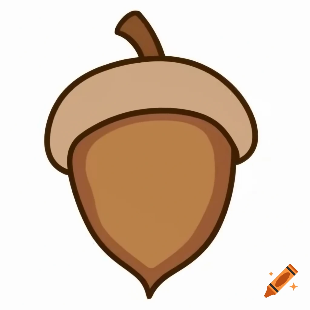 Single acorn on a white background