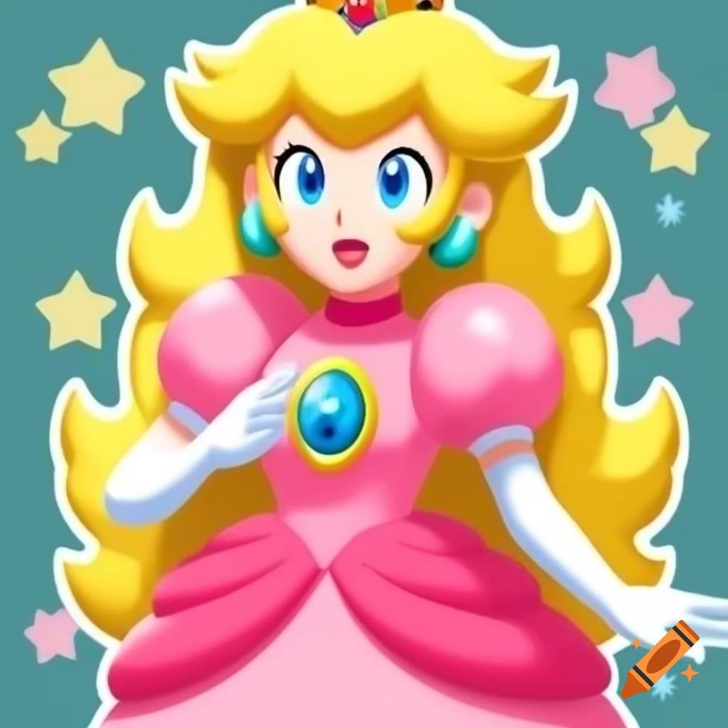 Princess Peach And Link In Pink Ballgowns With Bold Makeup Video Game 