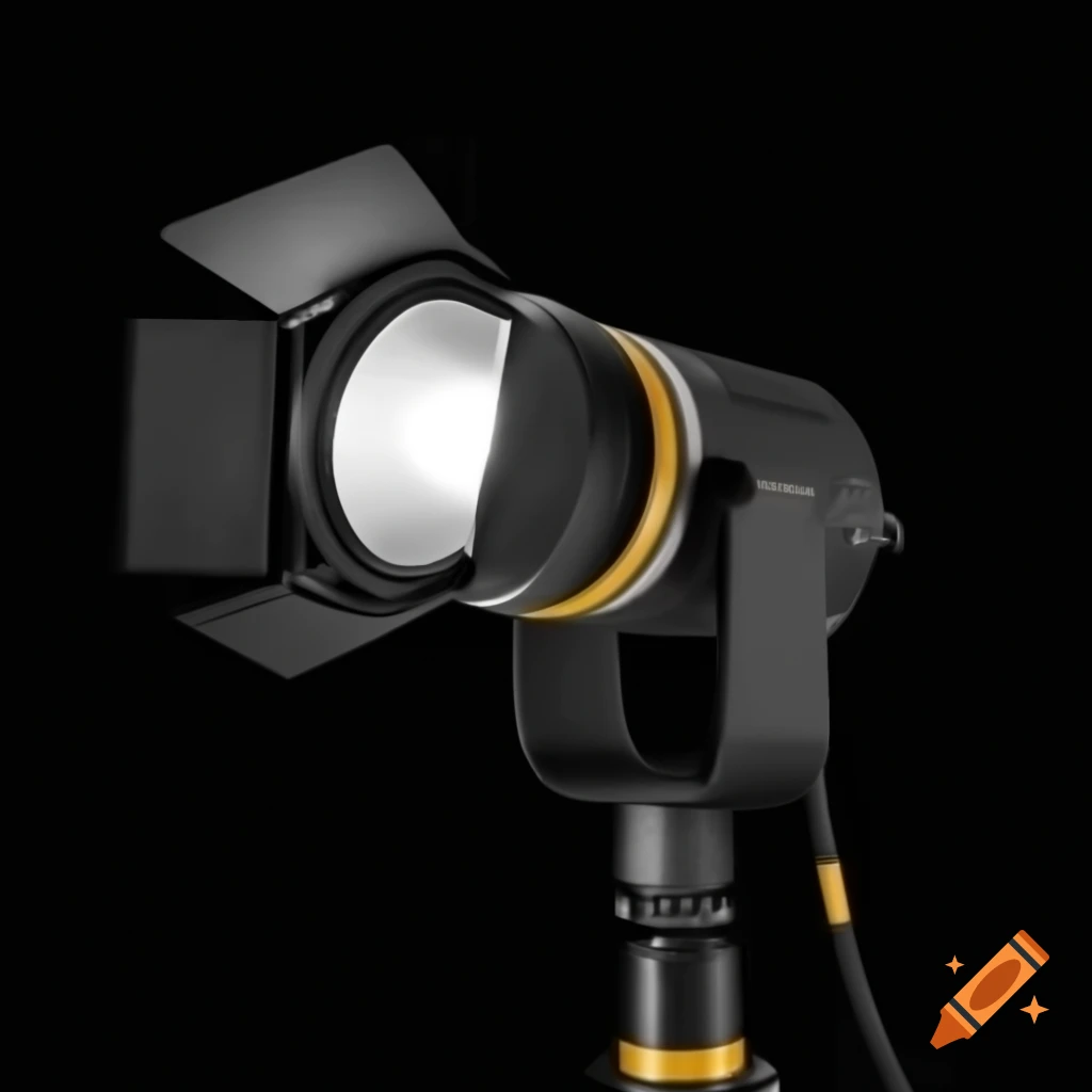 Studio spotlight illuminating against black background