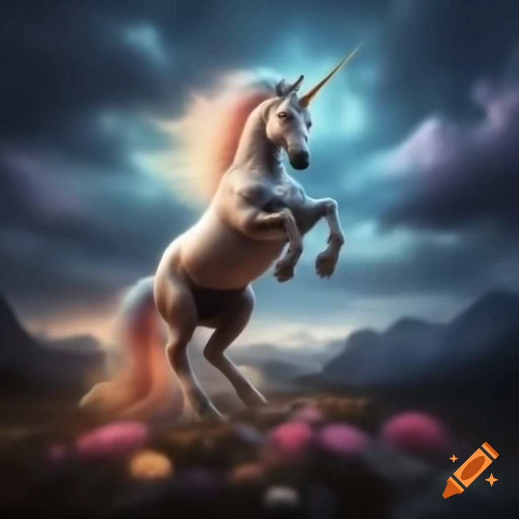 Unicorn in a mystical landscape