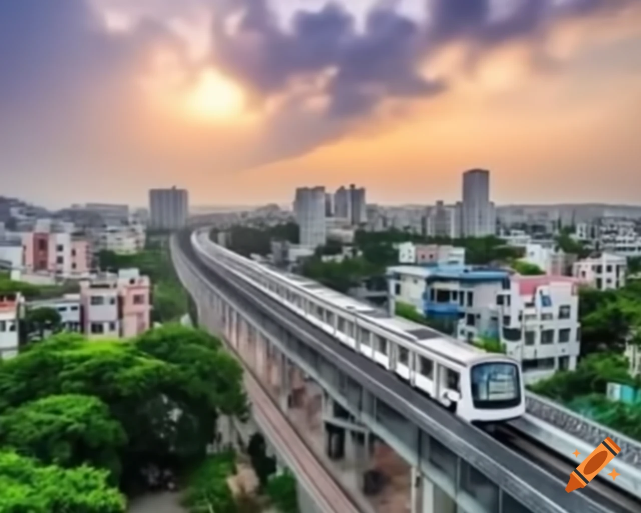 Pune metro train system with laptop interface for website