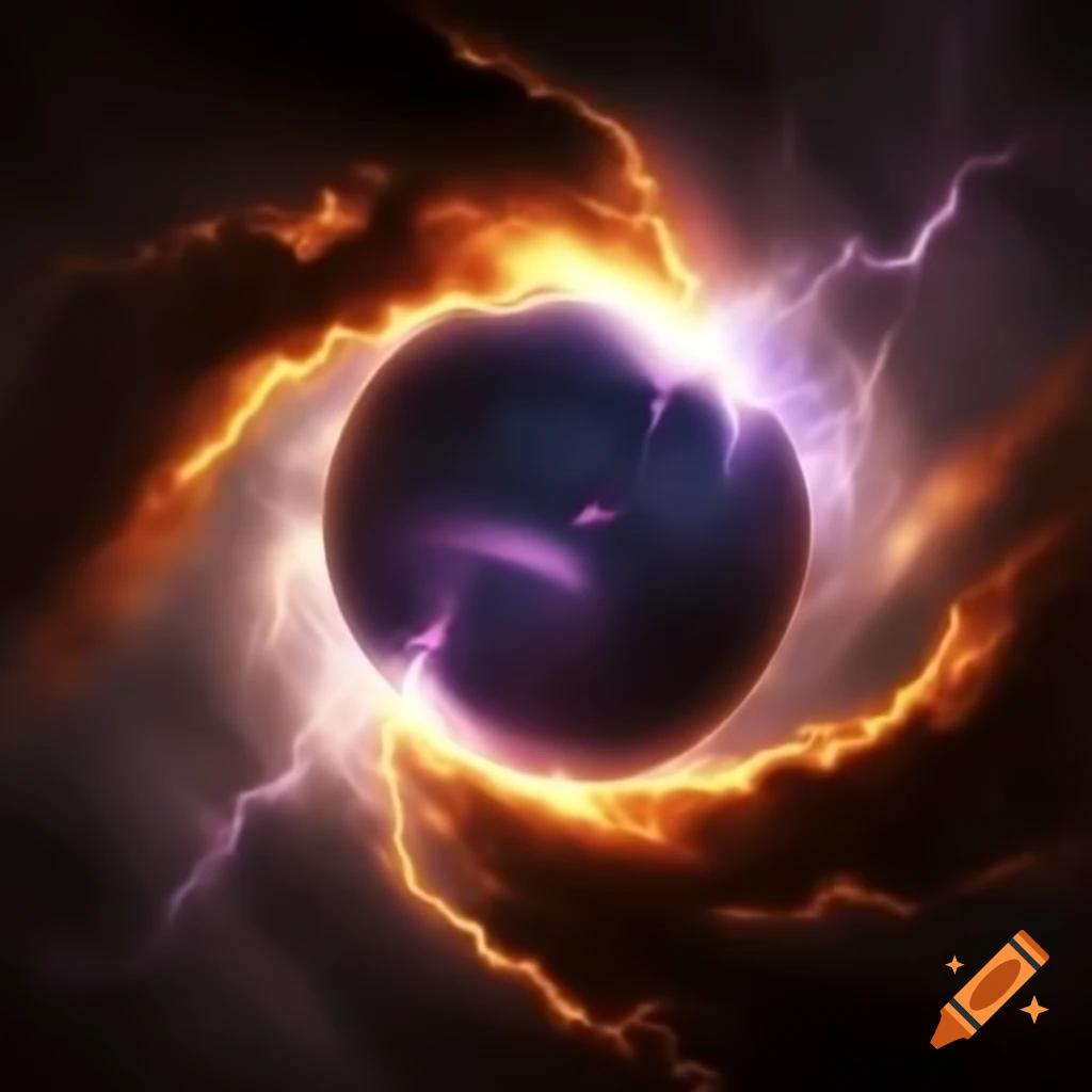 Dramatic thunderstorm with thunderbolts and dark rift in the sky