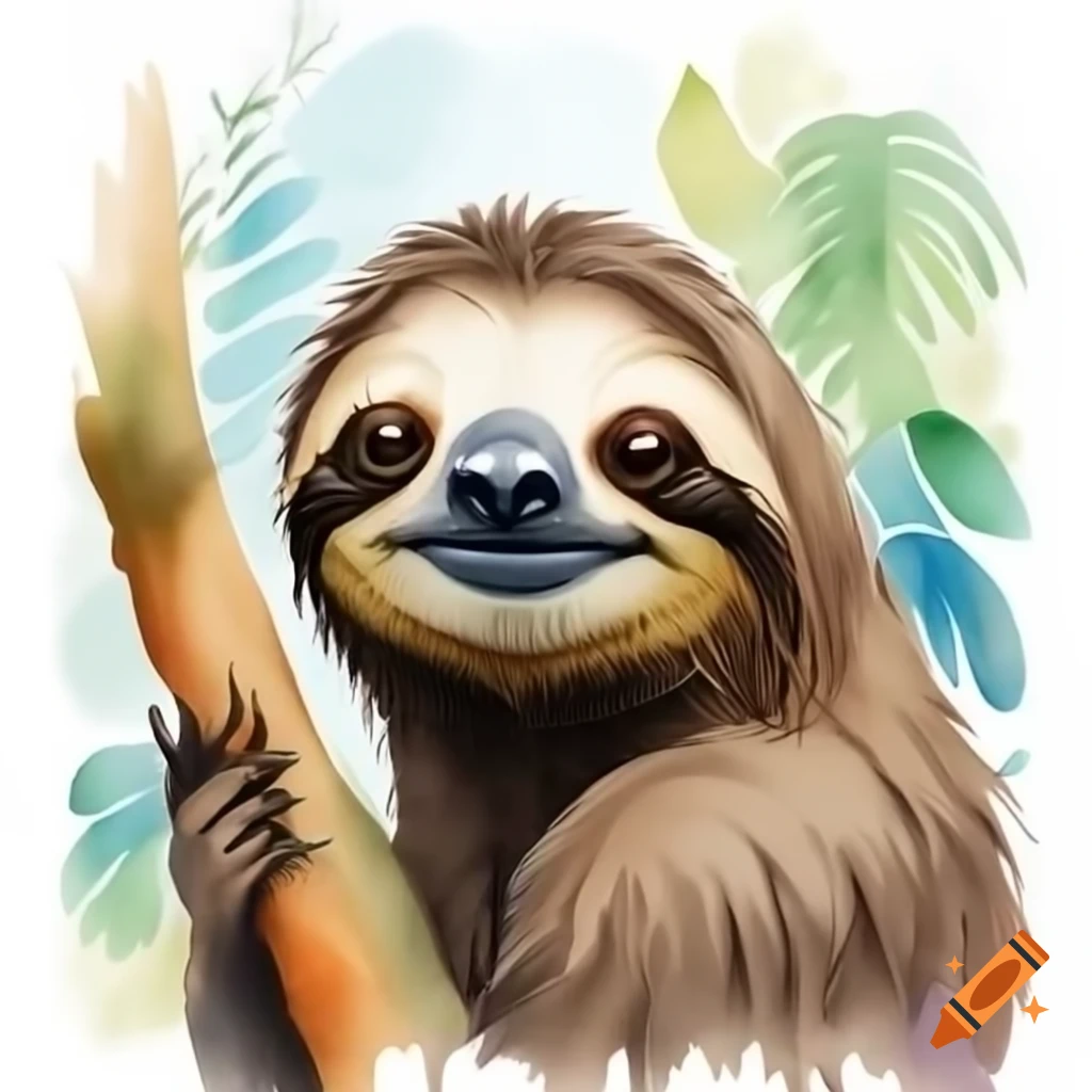 Sloth featuring Costa Rica colors