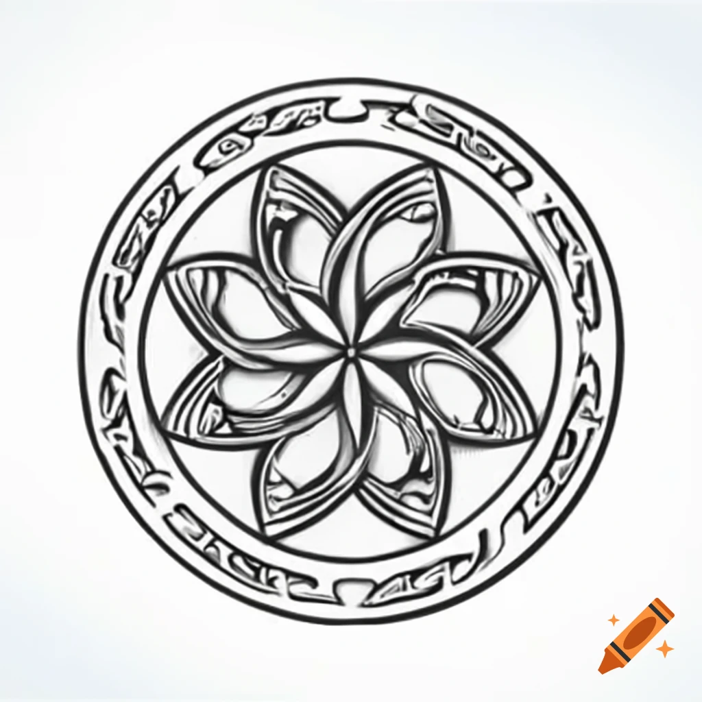 Celtic symbols and mystical characters with nootropics in vibrant design, inspired by Hilma af Klint