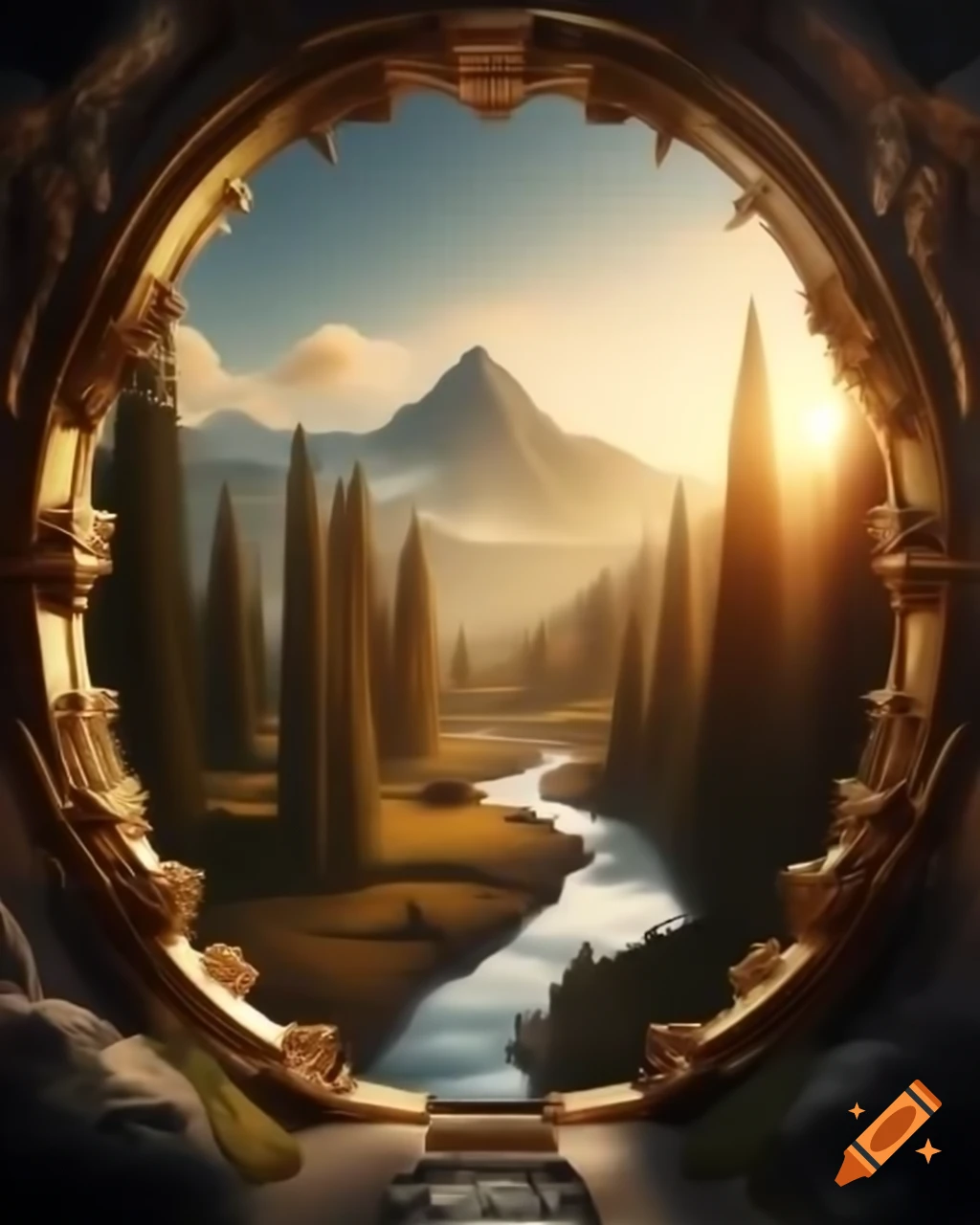 Legendary photo frame crafted from gold with intricate carvings