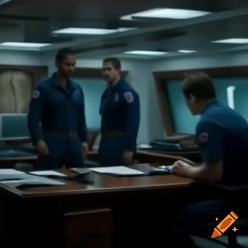 Jeremy approaches Captain Bradley's desk
