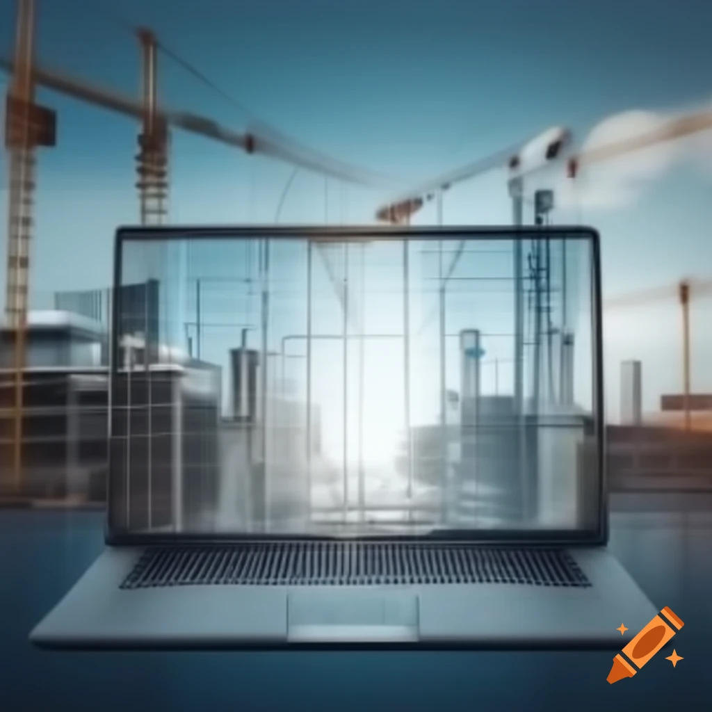 Split-screen image of architectural blueprint and construction site