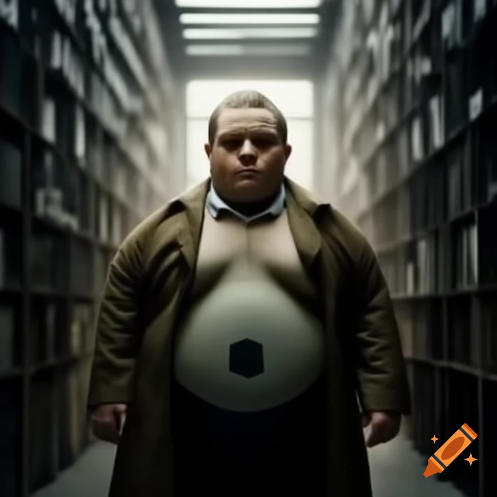 Nuclear bomb "fat boy" displayed in trench coat