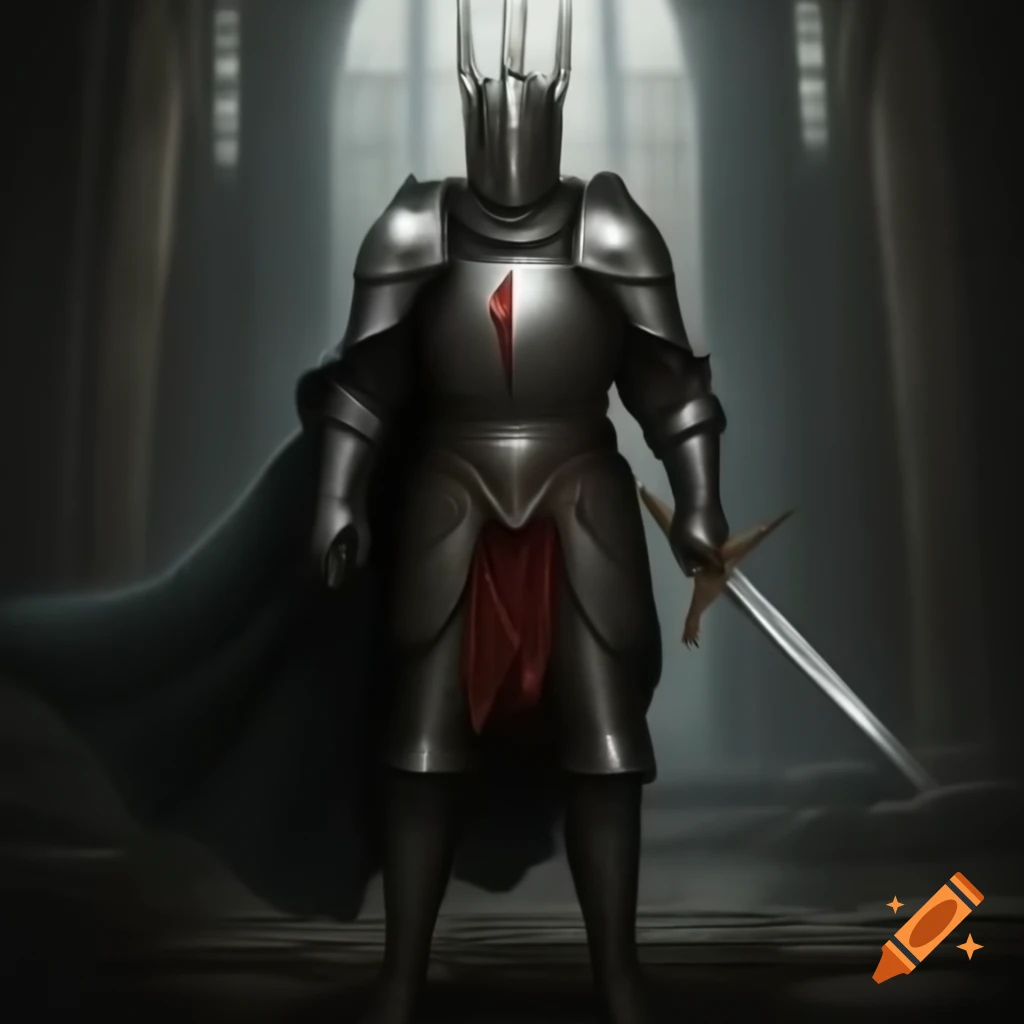 Knight standing confidently in armor