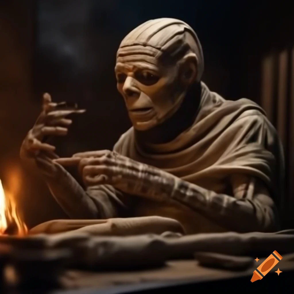 Ancient mummy scribe, showcasing historical elements