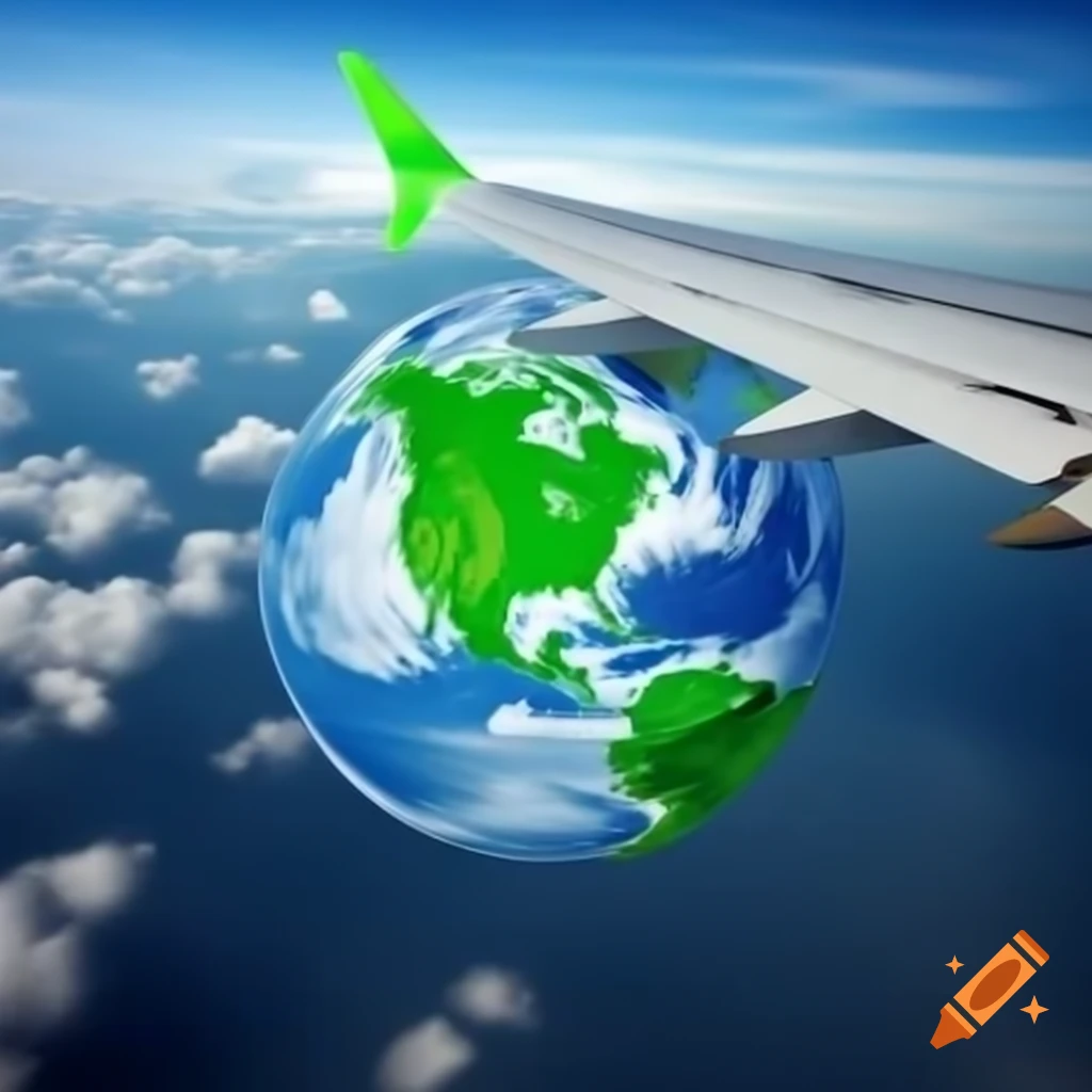 Green globe symbolizing aviation fuel