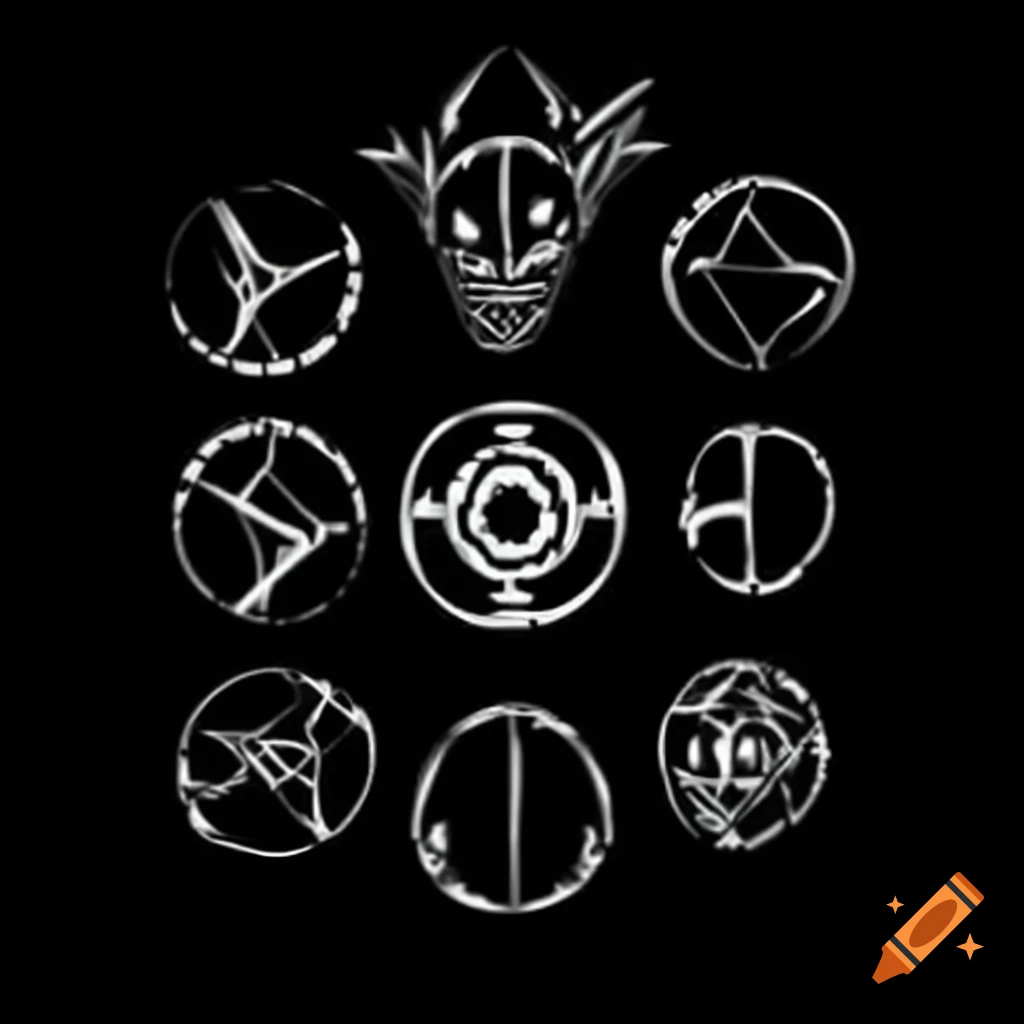 Mystical gibberish character symbols with nootropics and ethereal energy, inspired by Hilma af Klint