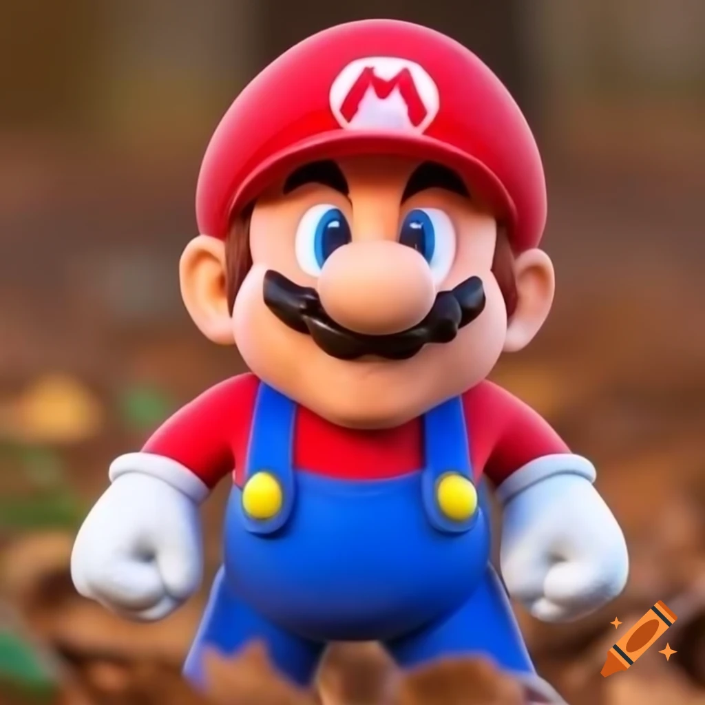 Colorful depiction of Mario character from video games