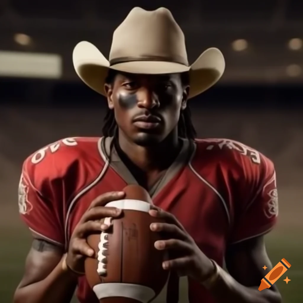 Cowboy-themed football scene with a tough attitude