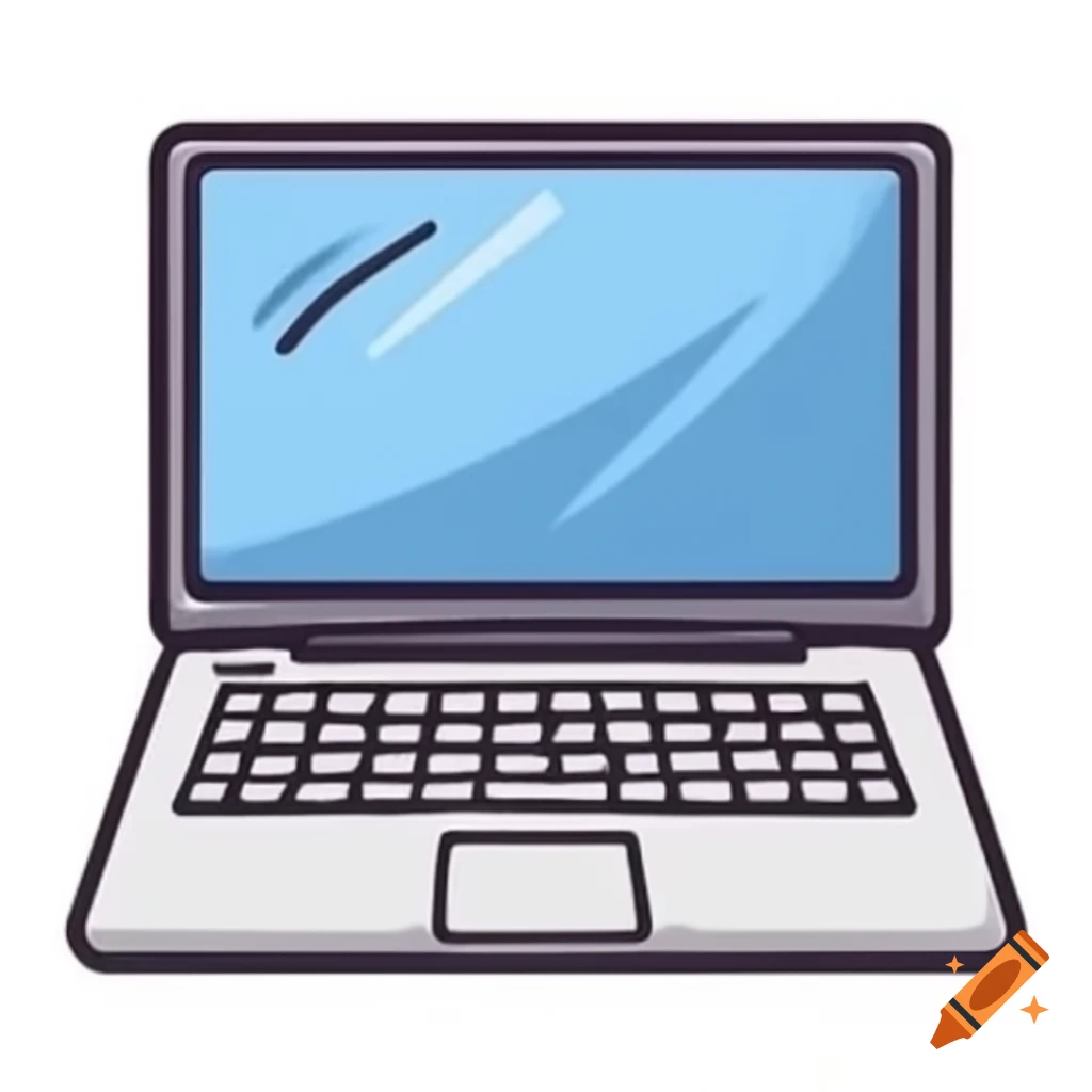 Laptop illustration in comic style