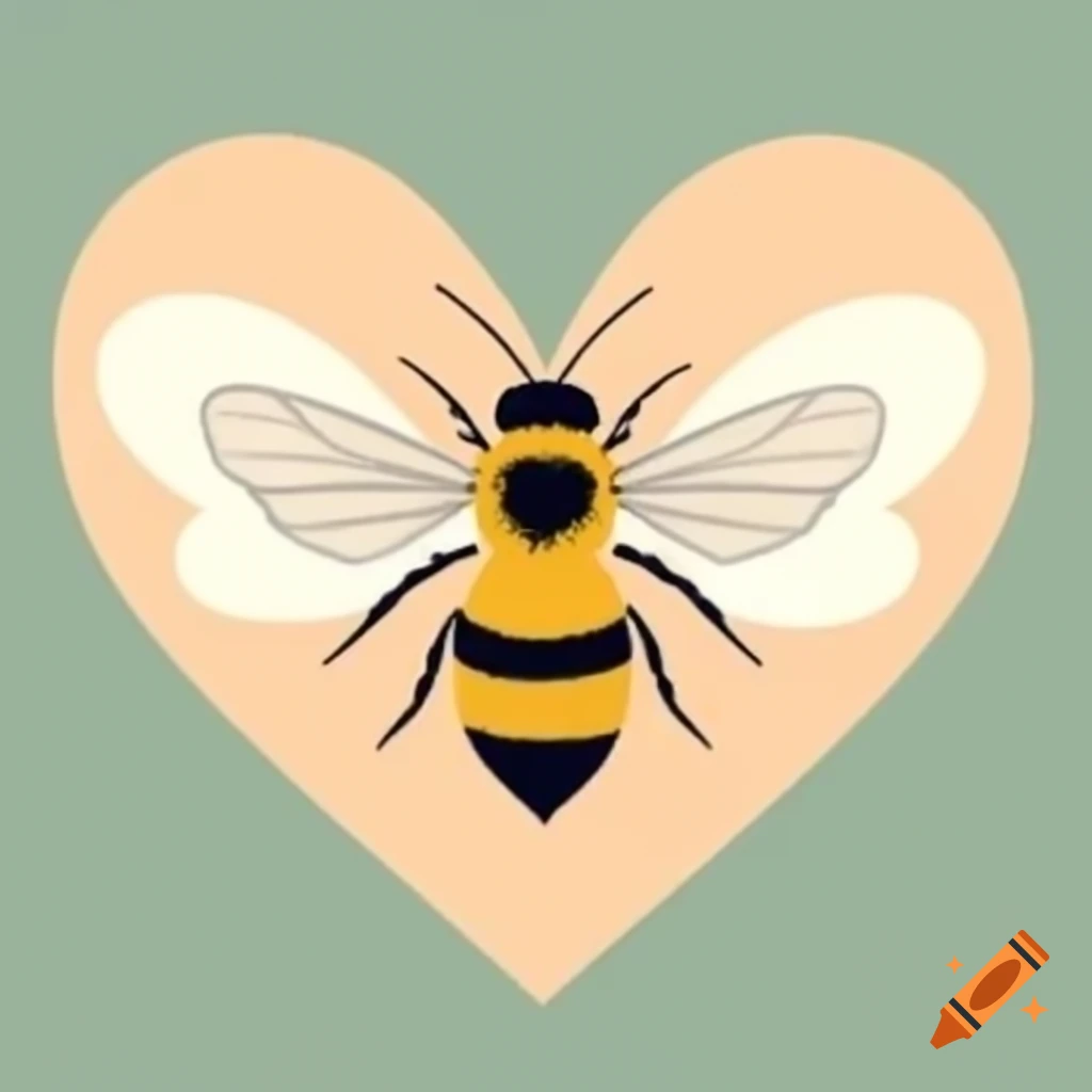 Unique heart design featuring bee body and wings