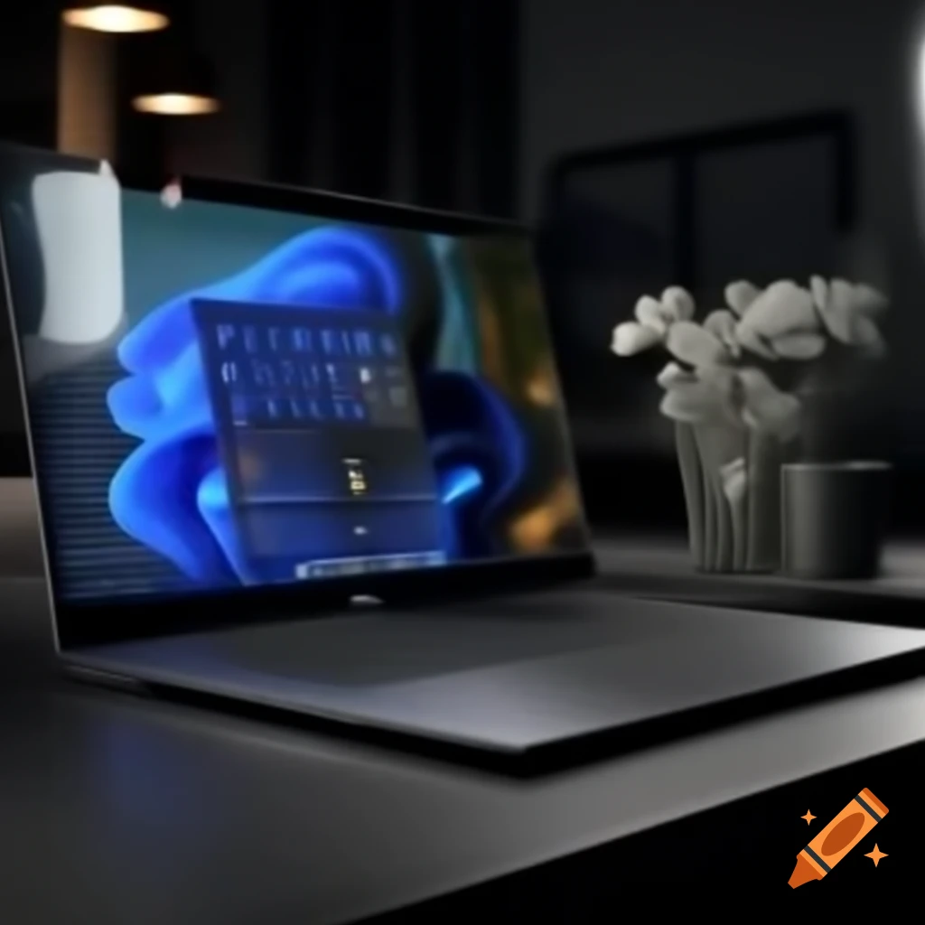 Elegant Dell XPS 9370 laptop on a black table