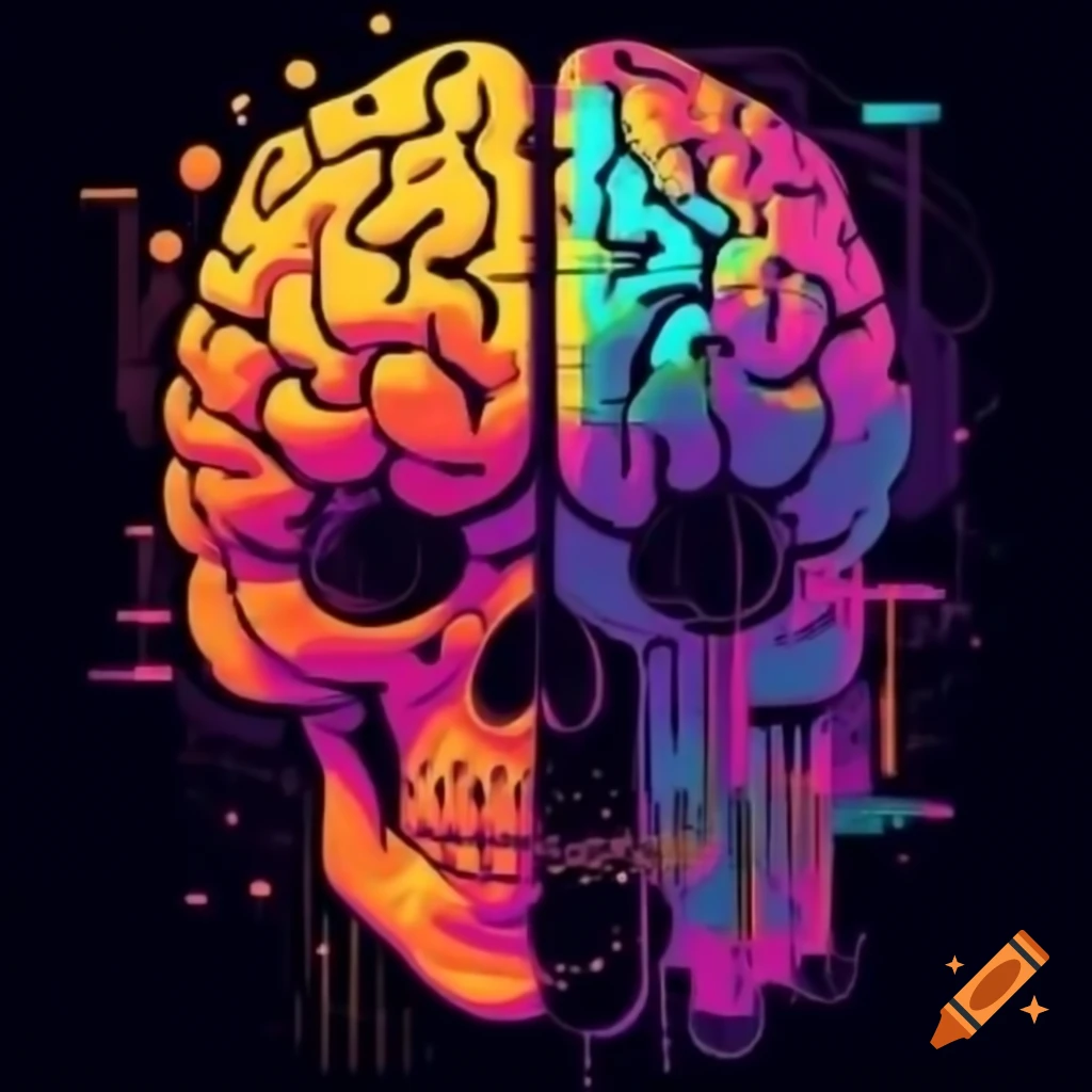 Colorful abstract representation of a creative brain