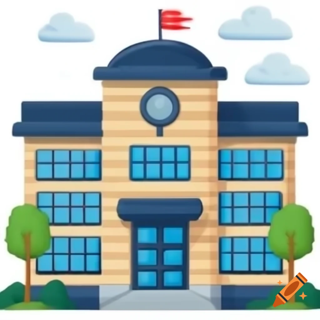 Colorful cartoon police station illustration