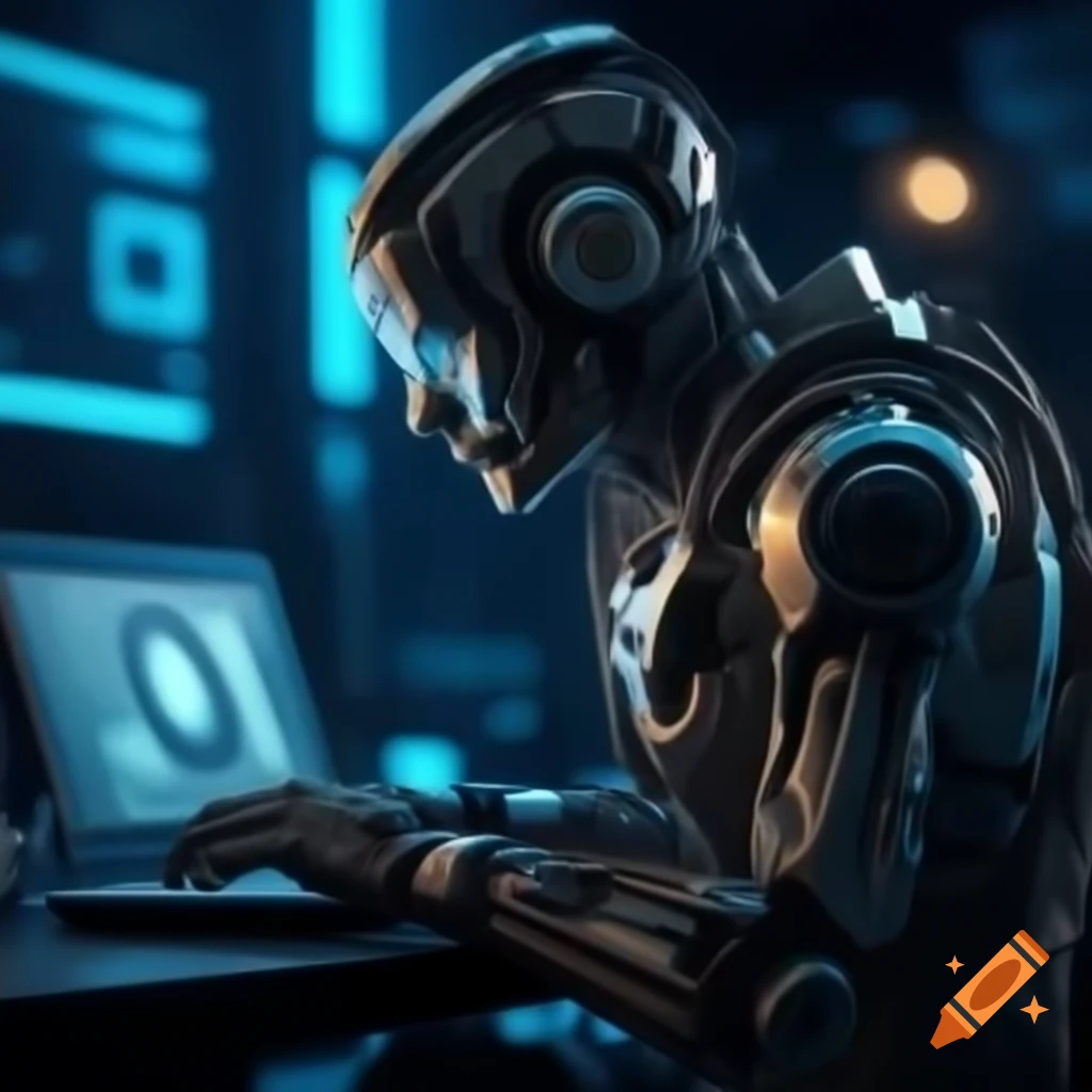 Cyber security and AI presentation concept