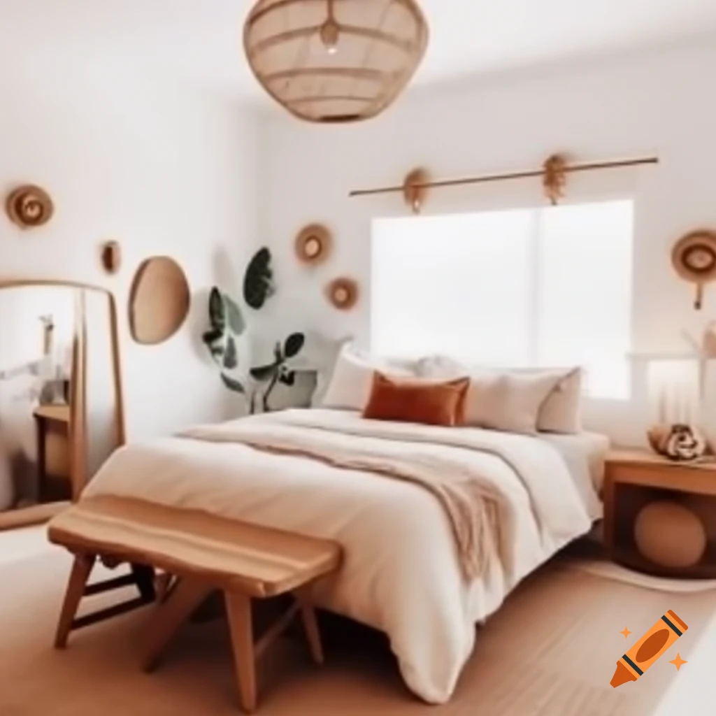 Bohemian style bedroom with unique decor