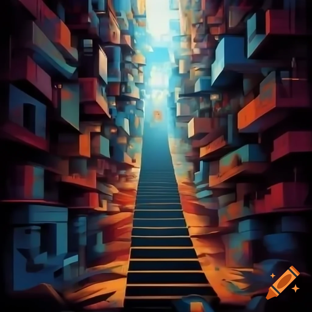 Stairway design with techno aesthetic