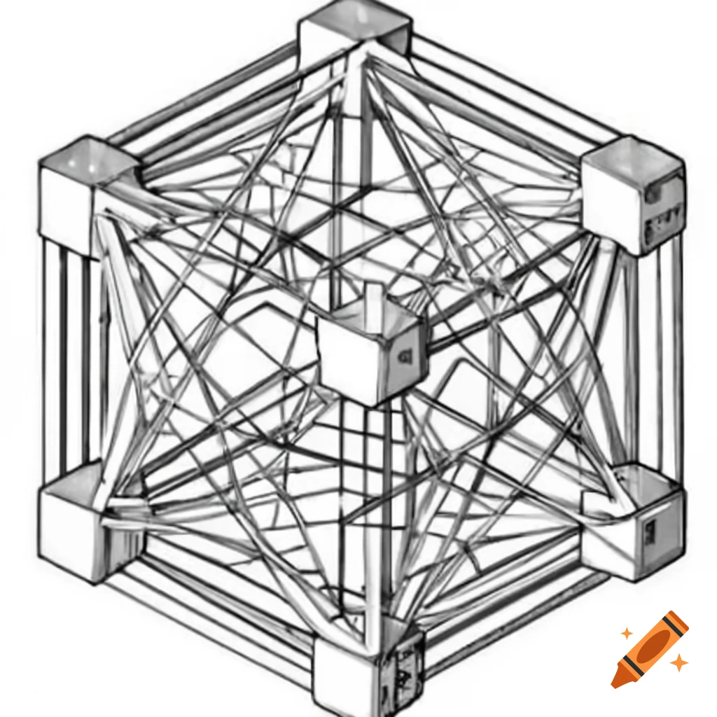Drawing of cubic structure of aerogel materials with different nanofiber diameters