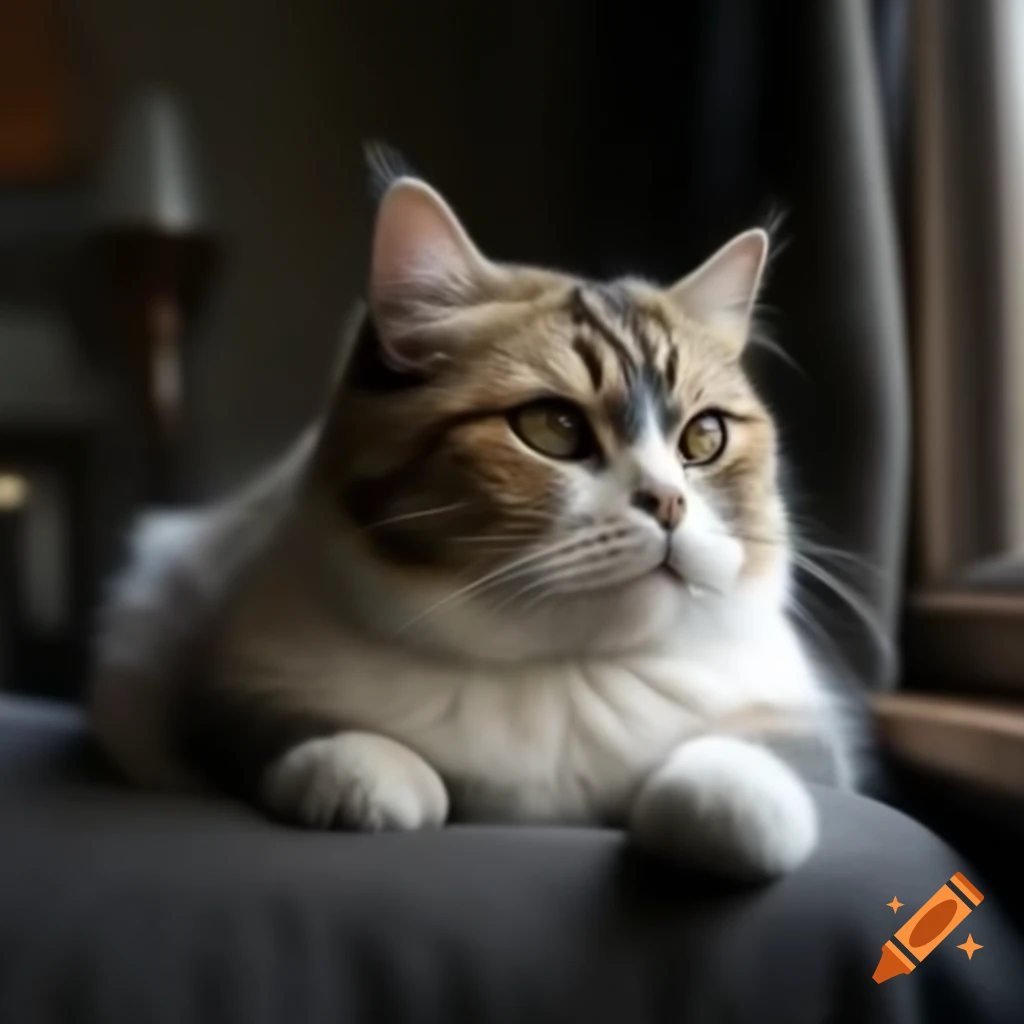 Cute cat sitting calmly