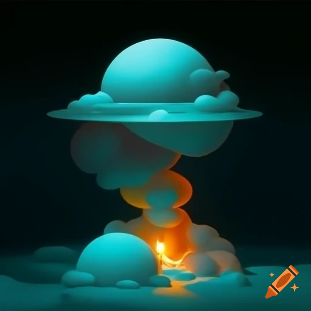 Surrealist artwork in monochrome with one accent color