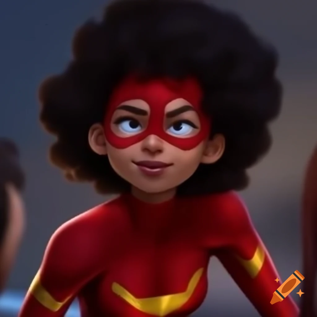 Dynamic depiction of a superhero in action