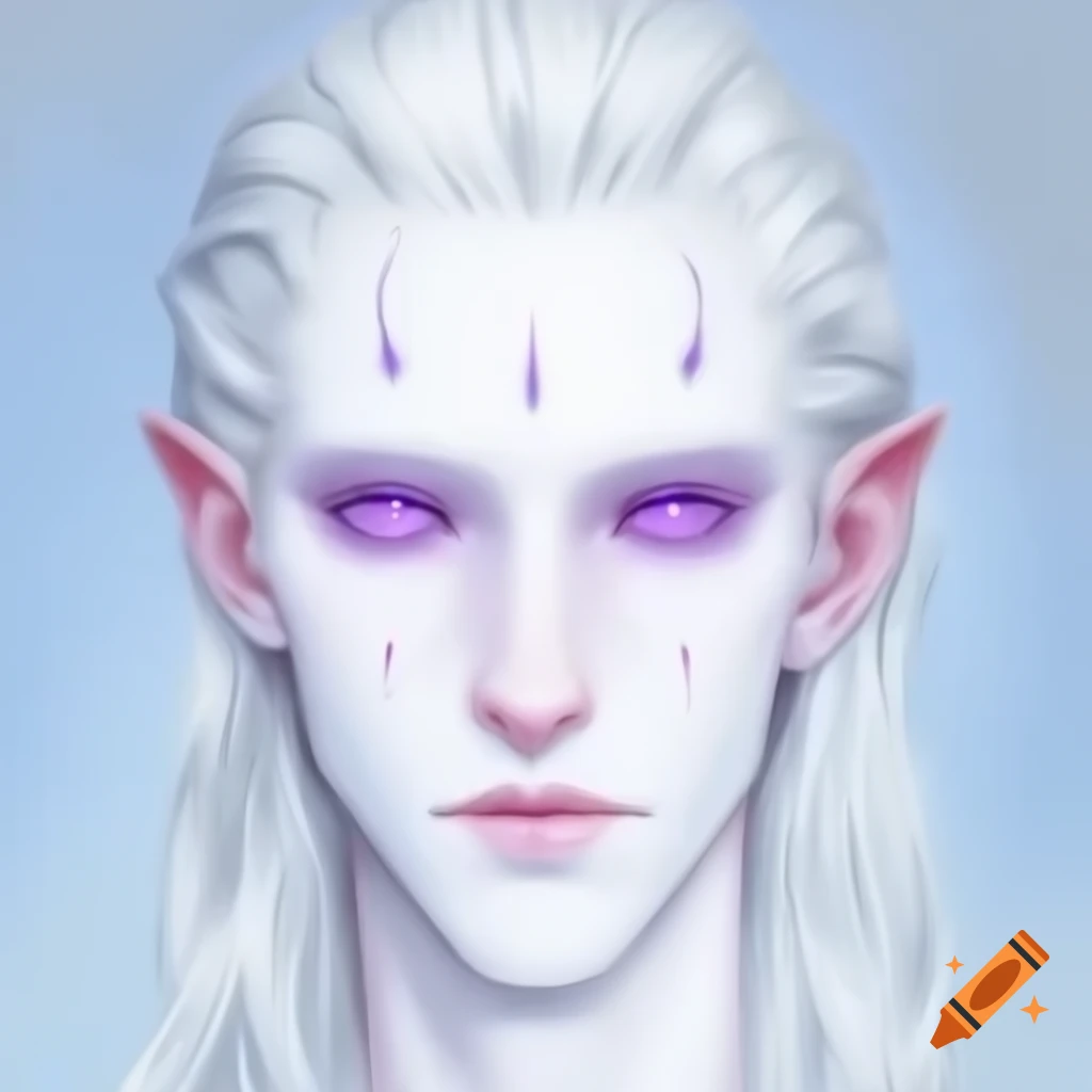 Young Man With Dark Blue Long Hair And Dragon Horns Displaying A Regal 