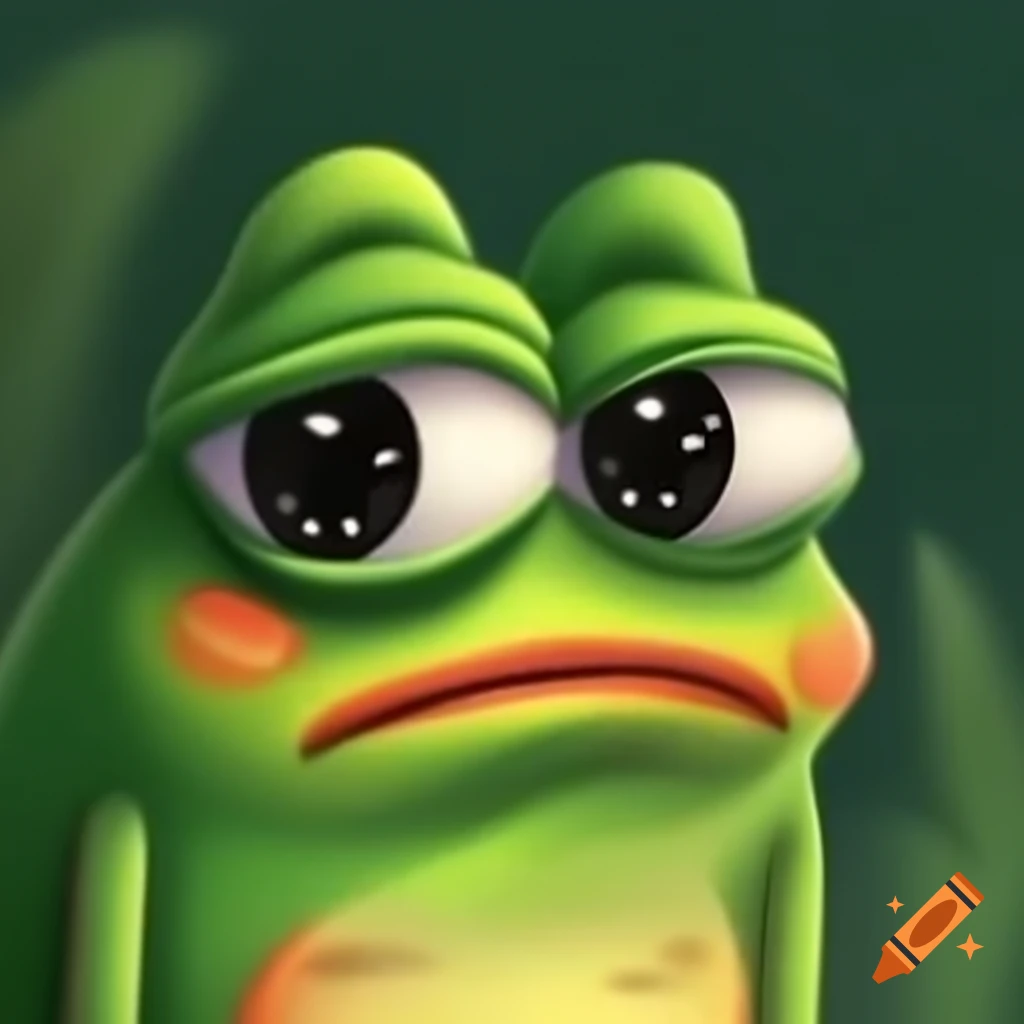 Angry cute frog painting
