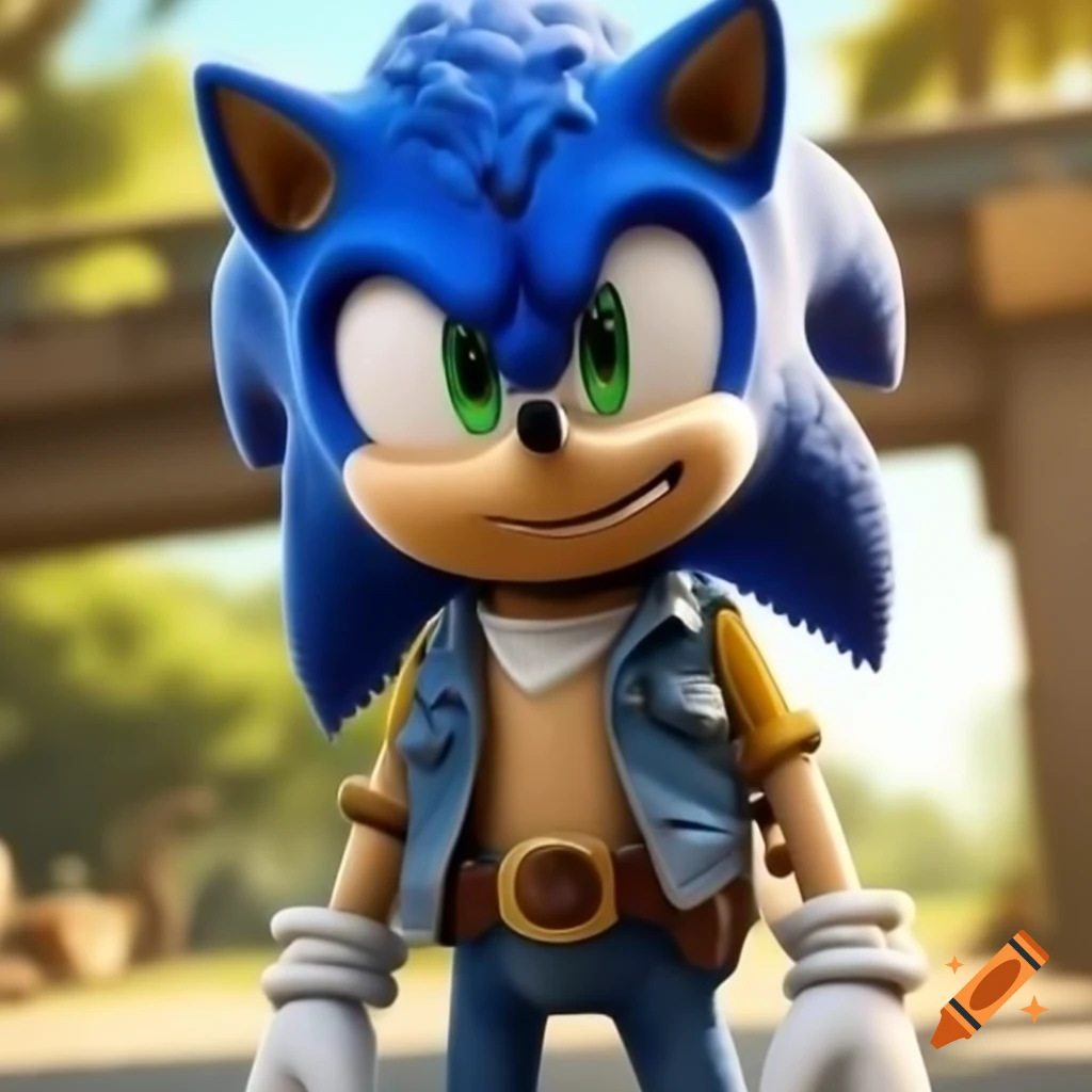 Sonic The Hedgehog In A Dynamic Pose On Craiyon
